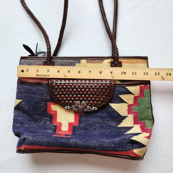 Legacy Chicago Aztec Southwestern Woven Tapestry Shoulder Bag Boho Cowgirl - Picture 9 of 12
